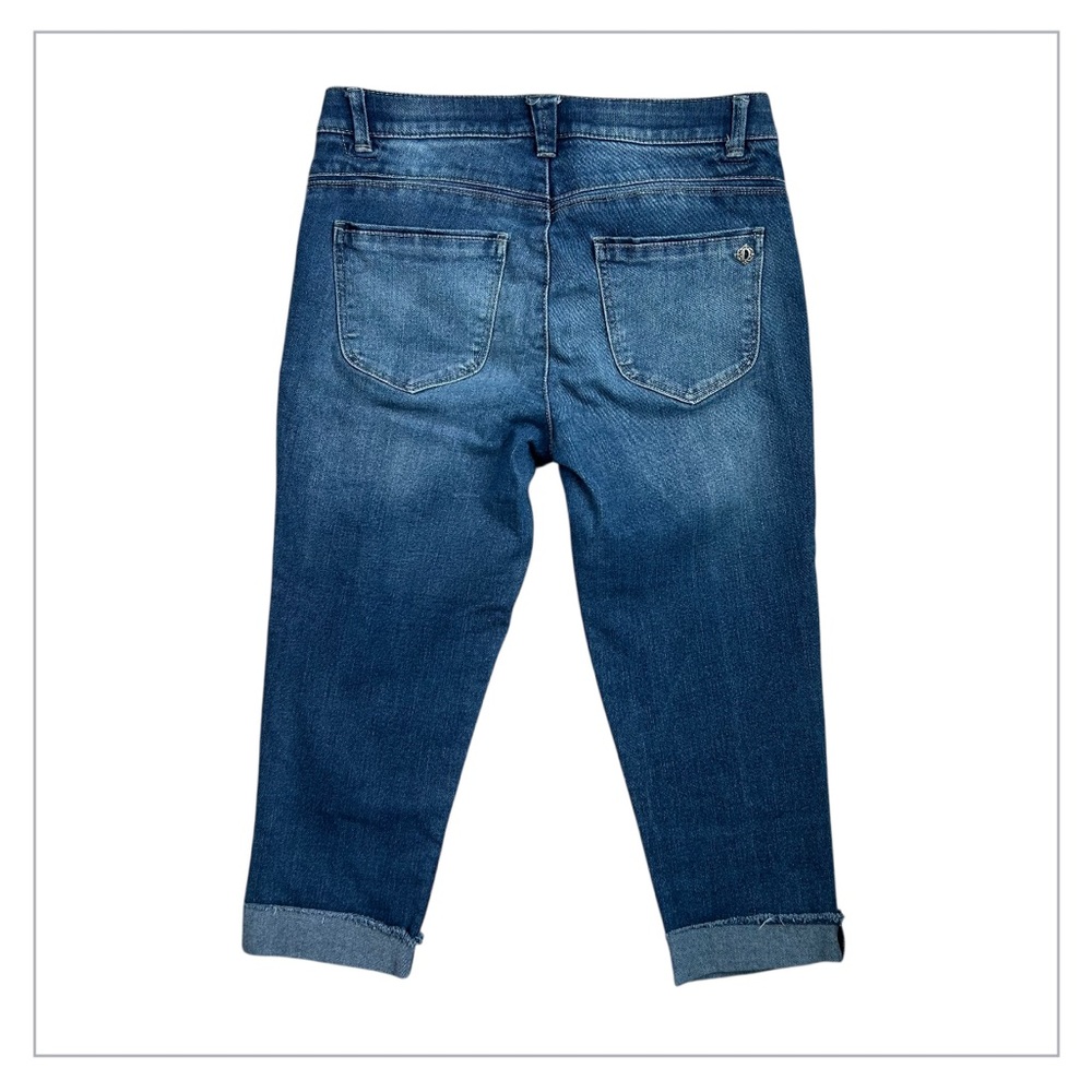 DEMOCRACY AB SOLUTION Women’s Capris/Cropped Jeans Light Wash Raw Hem 2 - Picture 2 of 10